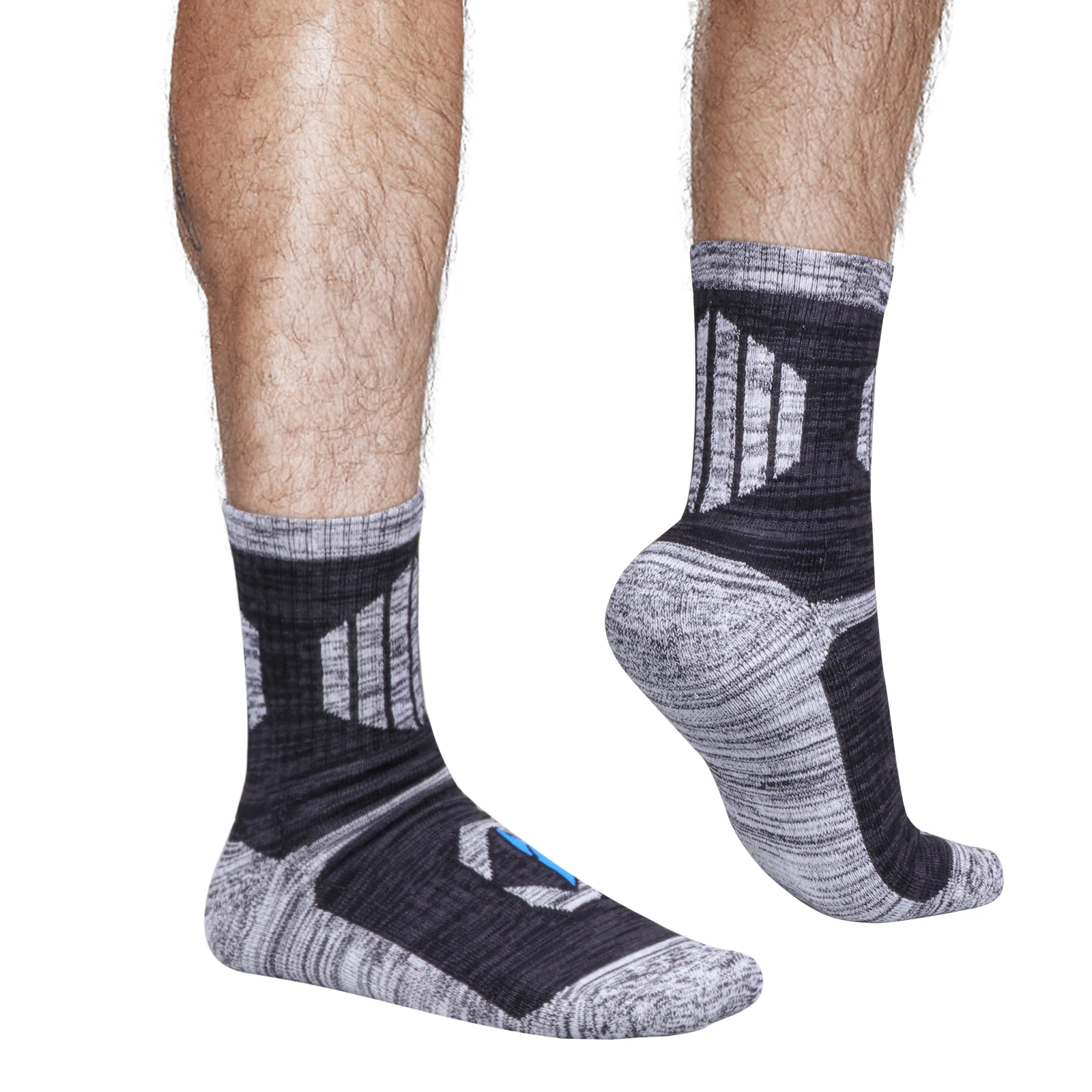 YUEDGE Men\'s Moisture Wick Breathable Cushion Crew Work Socks Thick Cotton Outdoor Sports Socks For Men Size 37-46 EU
