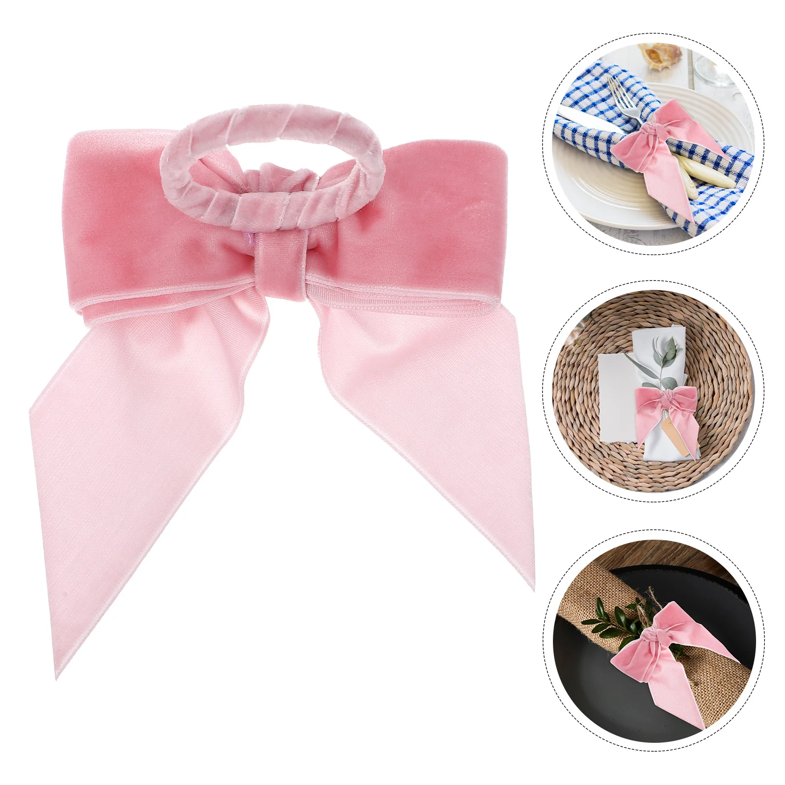 

4Pcs Elegant Napkin Rings Bow Knot Holder for Weddings Parties Family Gatherings Decorative Table Accessory Modern Style