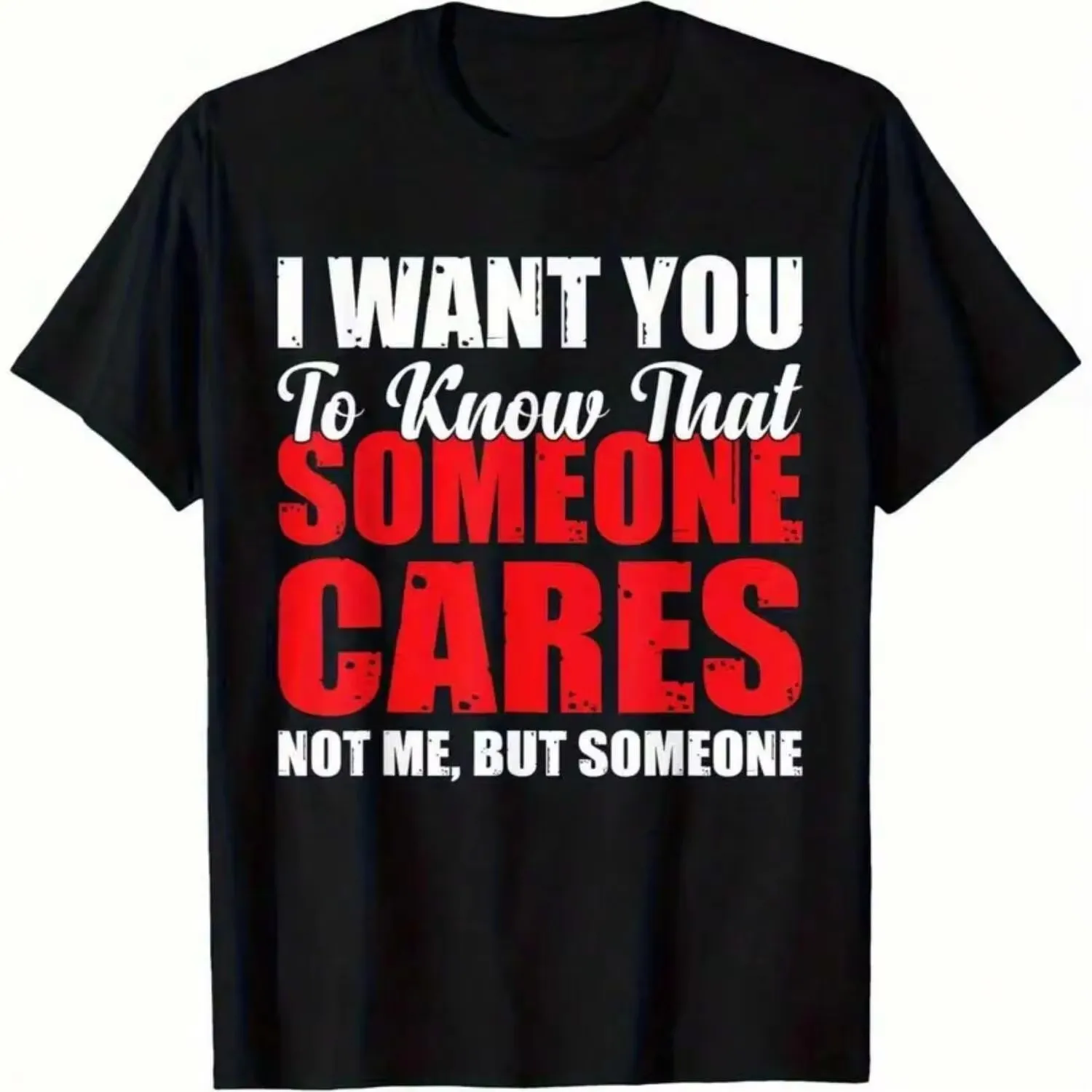 180GSM Pure Cotton Men's Funny Saying T‑Shirt, Bold Red White Text Graphic, Soft Crew Neck, Comfortable Heavyweight Fabric, Casual Statement Style gift for men, everyday wear tee