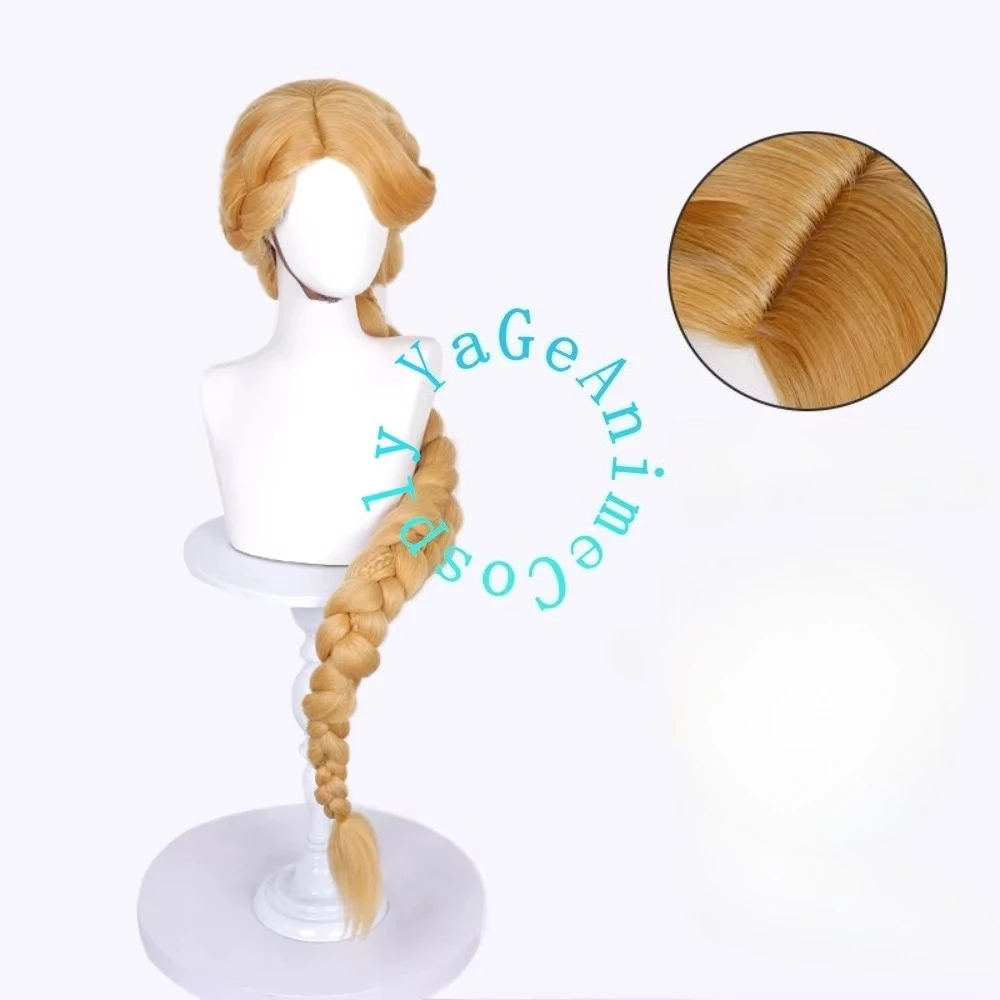 Ya Ge Anime Rapunzel Princess Cosplay Wig Long Braid Hairpiece Fantasy Costume Accessory for Party and Stage Show