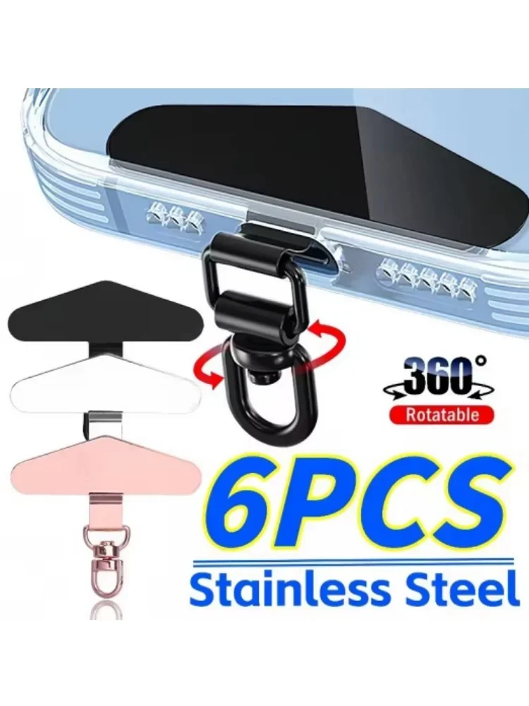 360 °   Rotatie Metaal Stalen Telefoon Tether Tab Mobiele telefoon Lanyard Patch Pakking Universele mobiele telefoon Lanyard Veiligheid Connector Stuk - afbeelding 2