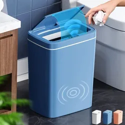 Bathroom Trash Can, 14/16L Automatic Trash Cans Touchless Sensor Lid Smart Electric Garbage Cans For Kitchen,Bathroom,Bedroom