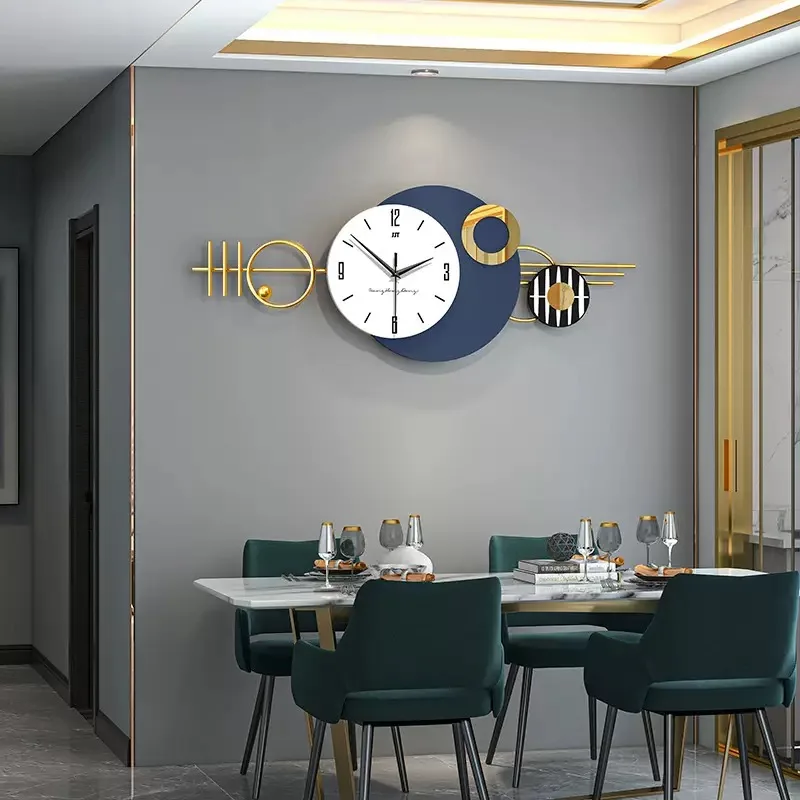Picture 3: Nordic Luxury Wall Clock Creative Modern Living Room Decor Silent Scandinavian Dining Room Wall Art Clock Bedroom Clock