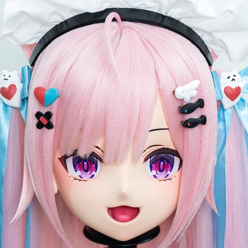 Customize Character Crossdressing Resin Full Head With Lock Masks Cosplay Japanese Anime Game Role Kigurumi Masks