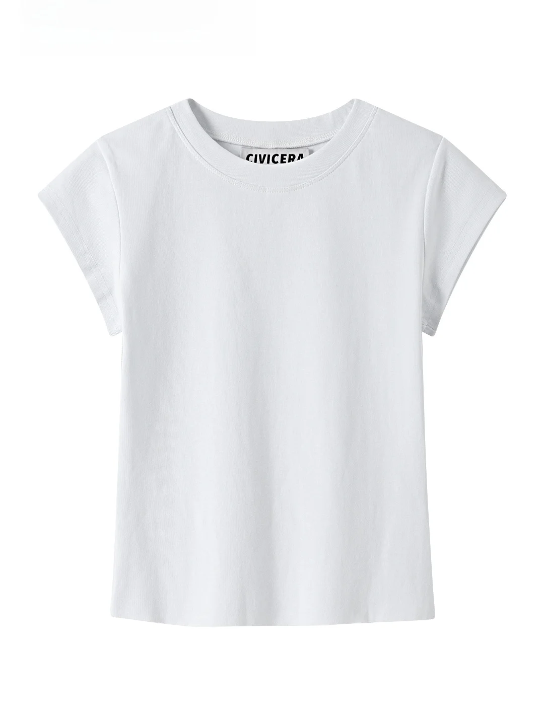 เสื้อยืดผู้หญิง CIVICERA สีขาว รุ่น Sve Basic เสื้อยืดลำลองใส่สบายสำหรับฤดูร้อน ทรงปกติ คอกลม ผ้าฝ้าย