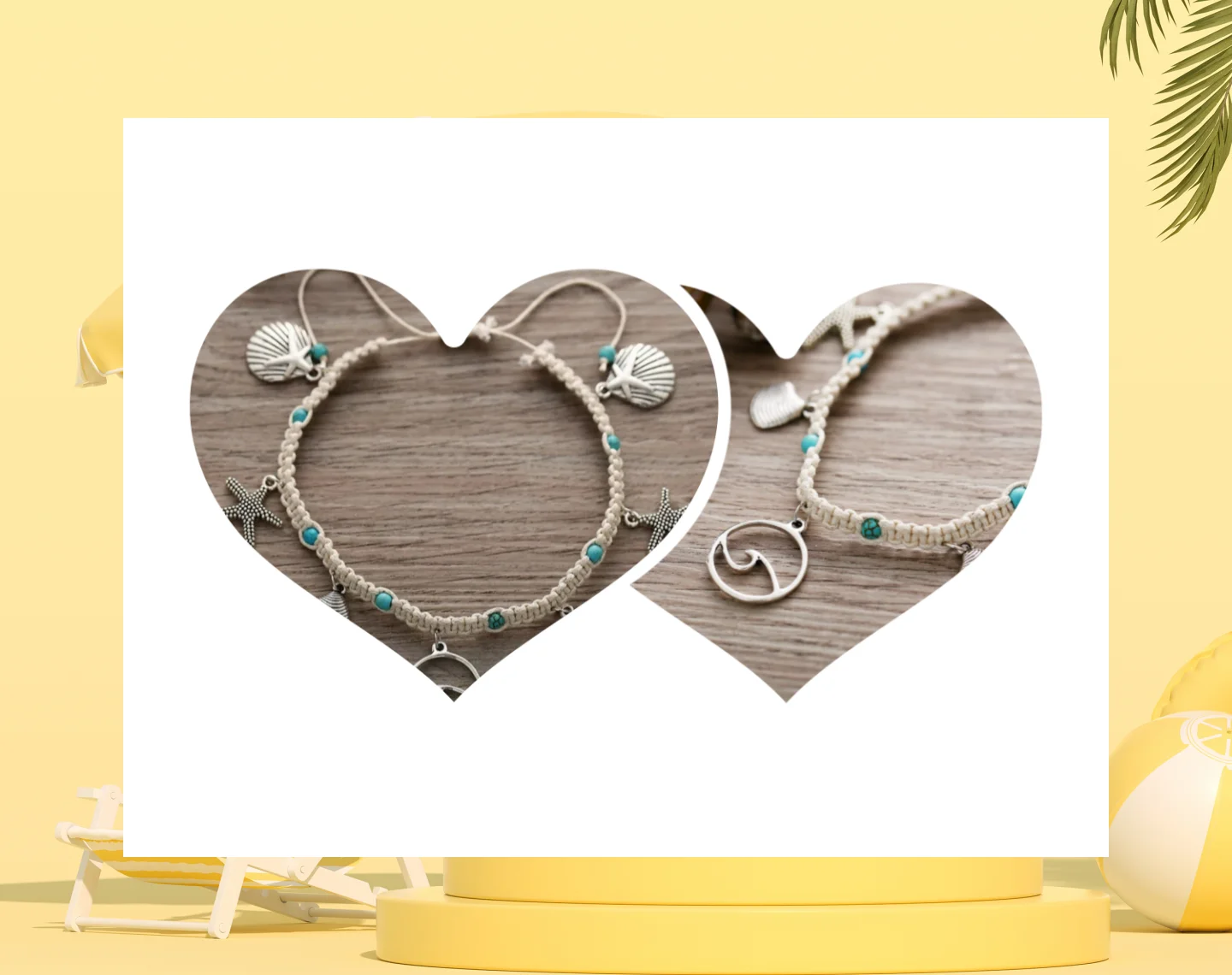 

2026 Fashion Beach Vintage Turquoise Hand Knitting Starfish Waves Shell Anklet for women men Creative Retro Holiday Jewelry