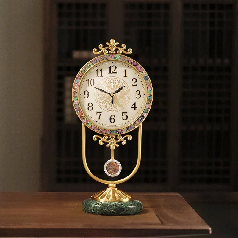 European brass table clock home table decoration sitting clock decoration