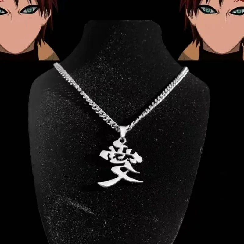 Stainless Steel Chinese Character Pendant Necklace for Women Men Punk Hip-hop Style Party Jewelry Gifts