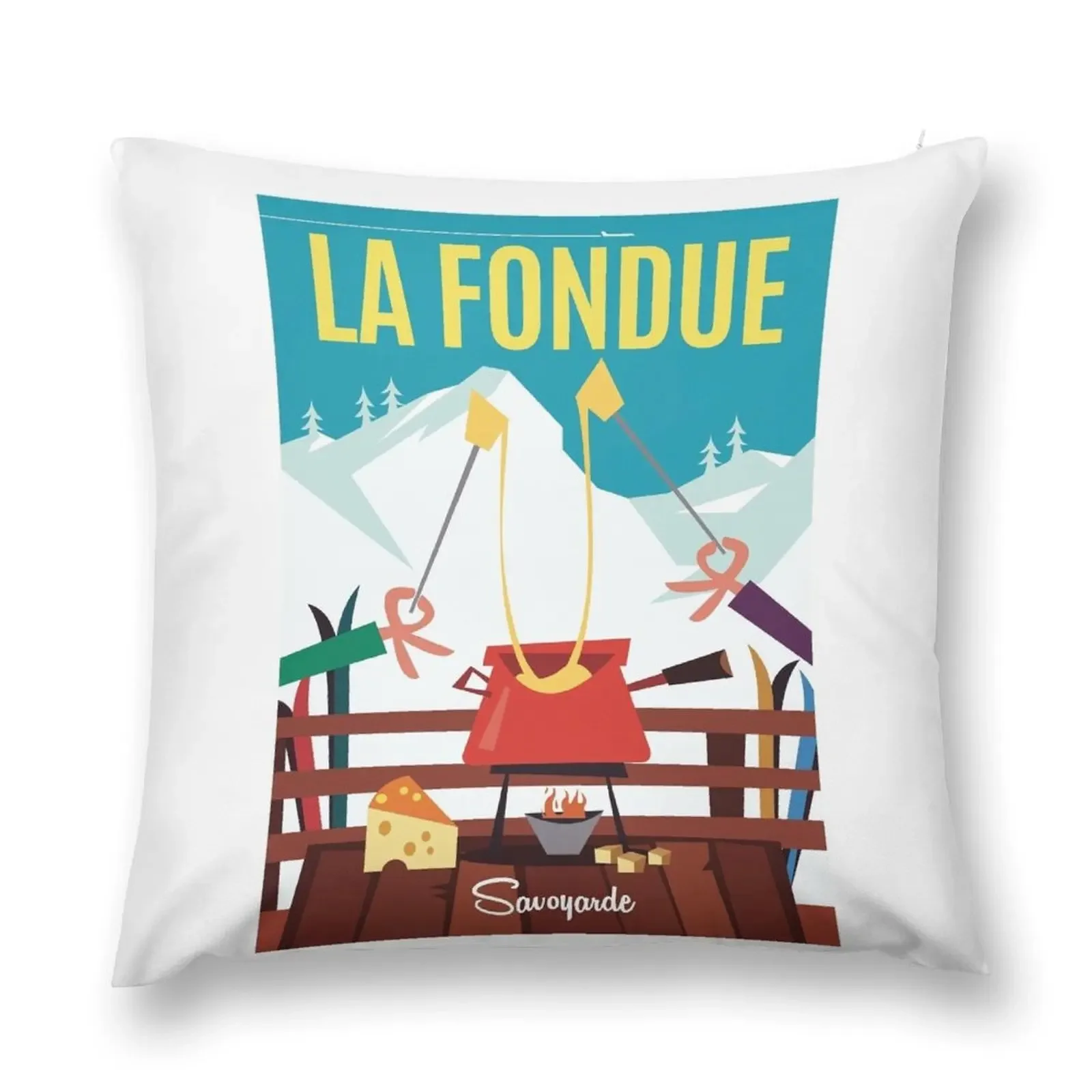 

La Fondue poster Throw Pillow Christmas Cushion For Home Decorative Cushion pillow