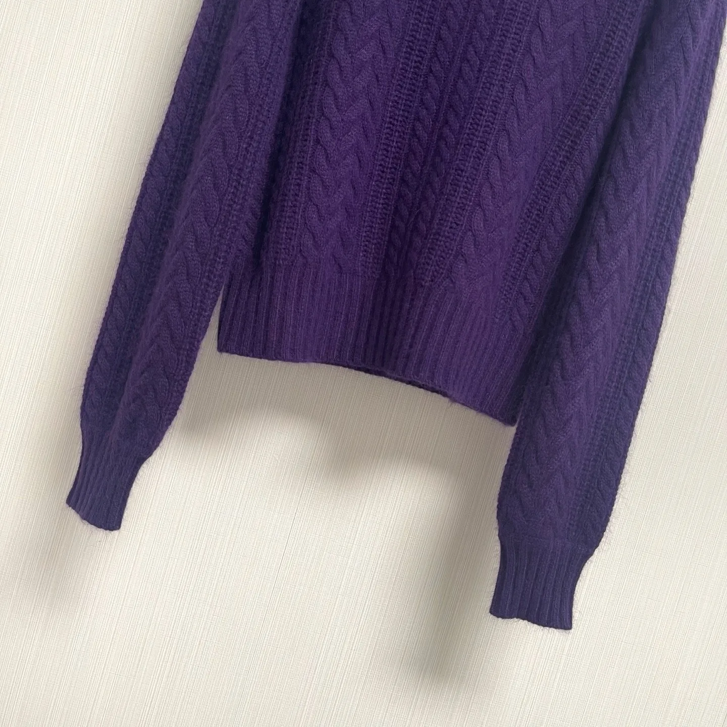 High quality new women's purple round neck sweater Fried Dough Twists sweater top