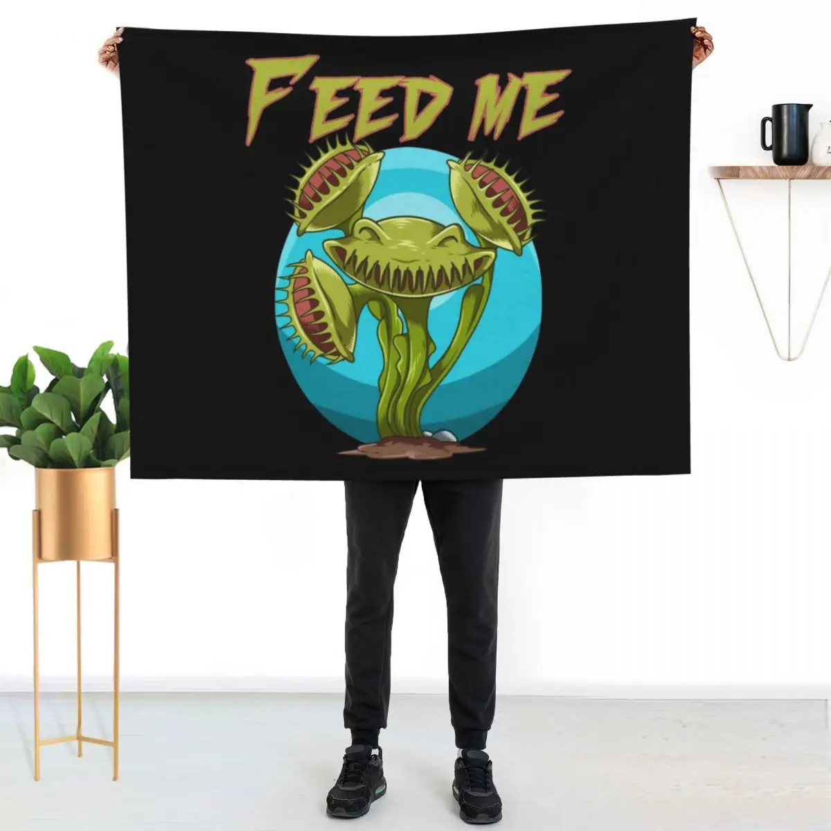 Feed Me Dionaea for a Plant lovers and growers Throw Blanket for sofa Vintage Summer Beddings Blankets For Baby Blankets