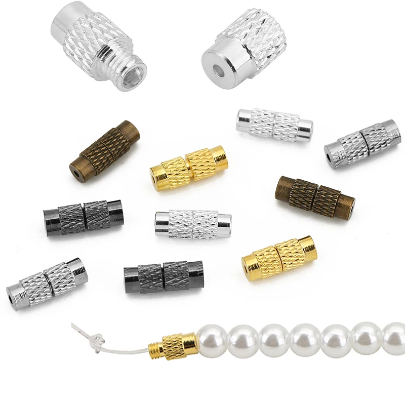 20 pz 4*11mm Rame A Spirale Vite Catenacci Collana Ganci Colore Argento End Connettori di Fissaggio Per Gioielli Fai Da Te Accessori Che Fanno