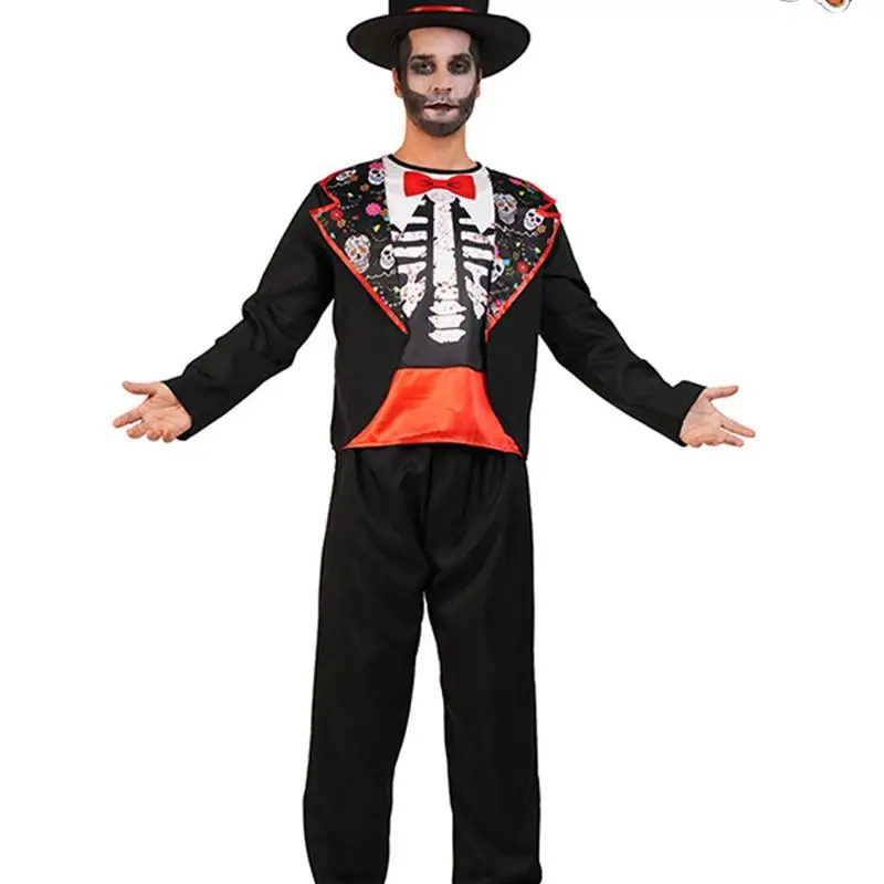 

Мужской костюм призрака на Хэллоуин, трансграничный костюм для выступления, сценический костюм Par ow, этнический сценический костюм, мужская традиционная одежда