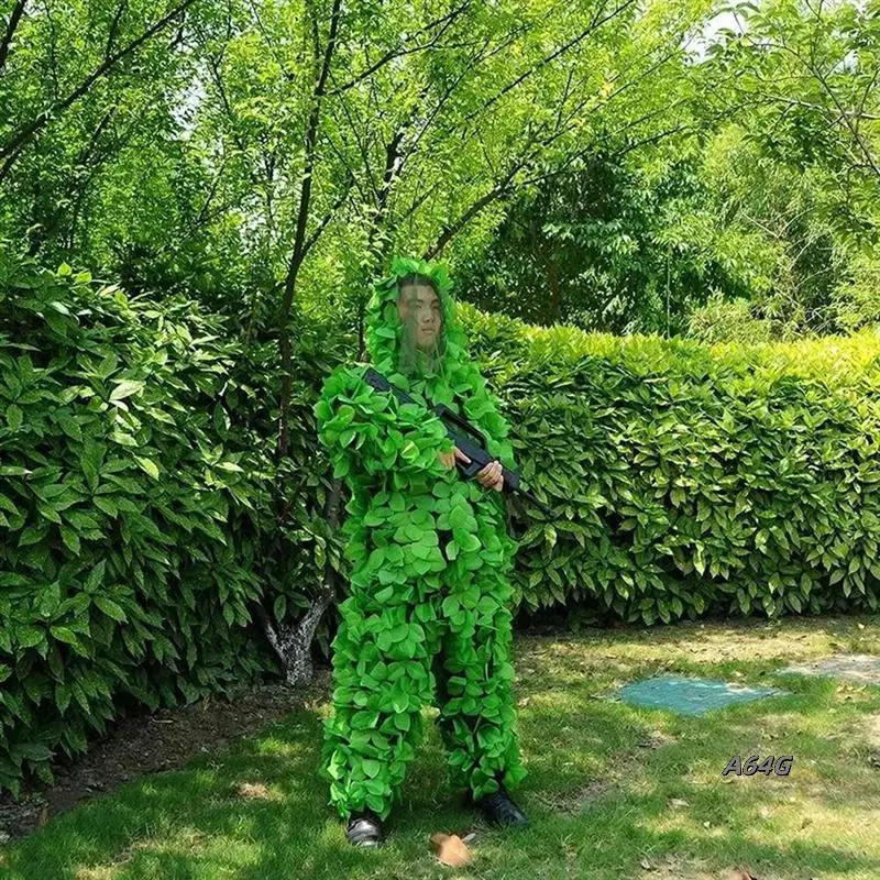 3D Bionic Hunting Ghillie Suits Leaf Camouflage Jungle  Hunting Clothes Bird Watching Clothing