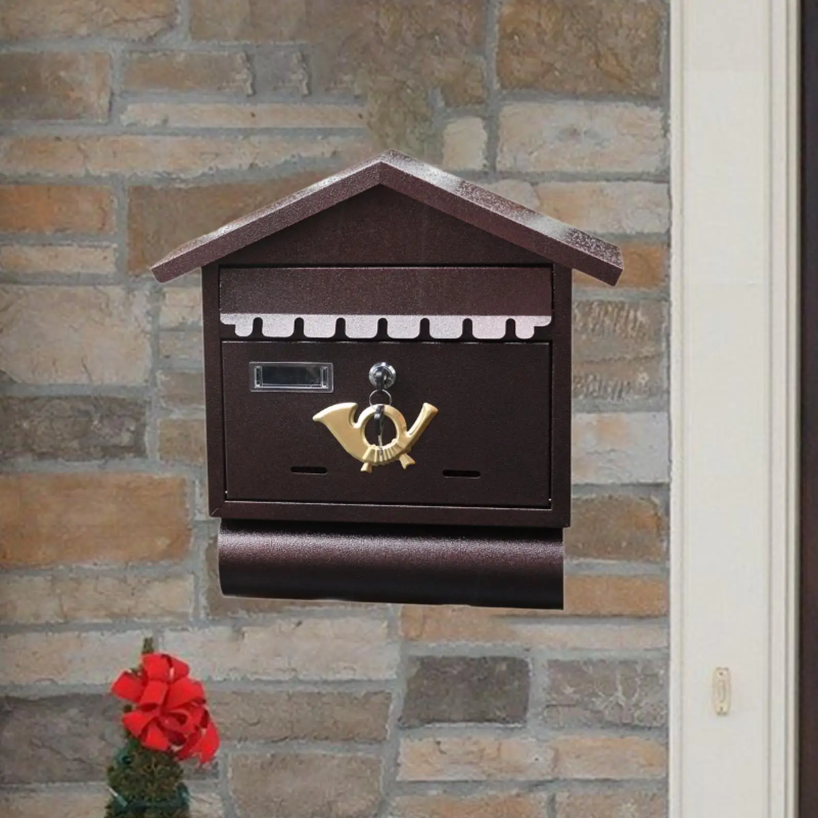 Wall Mounted Mailbox Letter Box Catcher Lockable Ballot Box Newspaper Holder Postbox for Gate Outdoor Voting Porch Residential