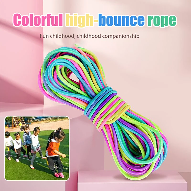 1 Piece Kids Skipping Rope Training Toys 5-10m Jump Rope Rubber Band Motion Toy Jumping Workout Exercise Nylon Girl Gift