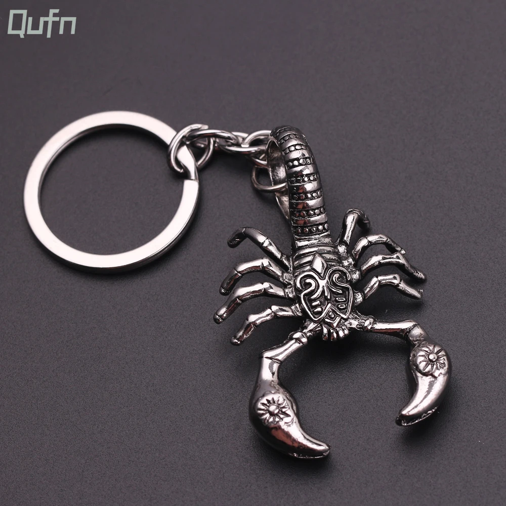 Hip hop Black Cool Scorpion Animal Pendant Key Chain Stainless Steel Exquisite Fashion Punk Keychain Men Jewelry Birthday Gift