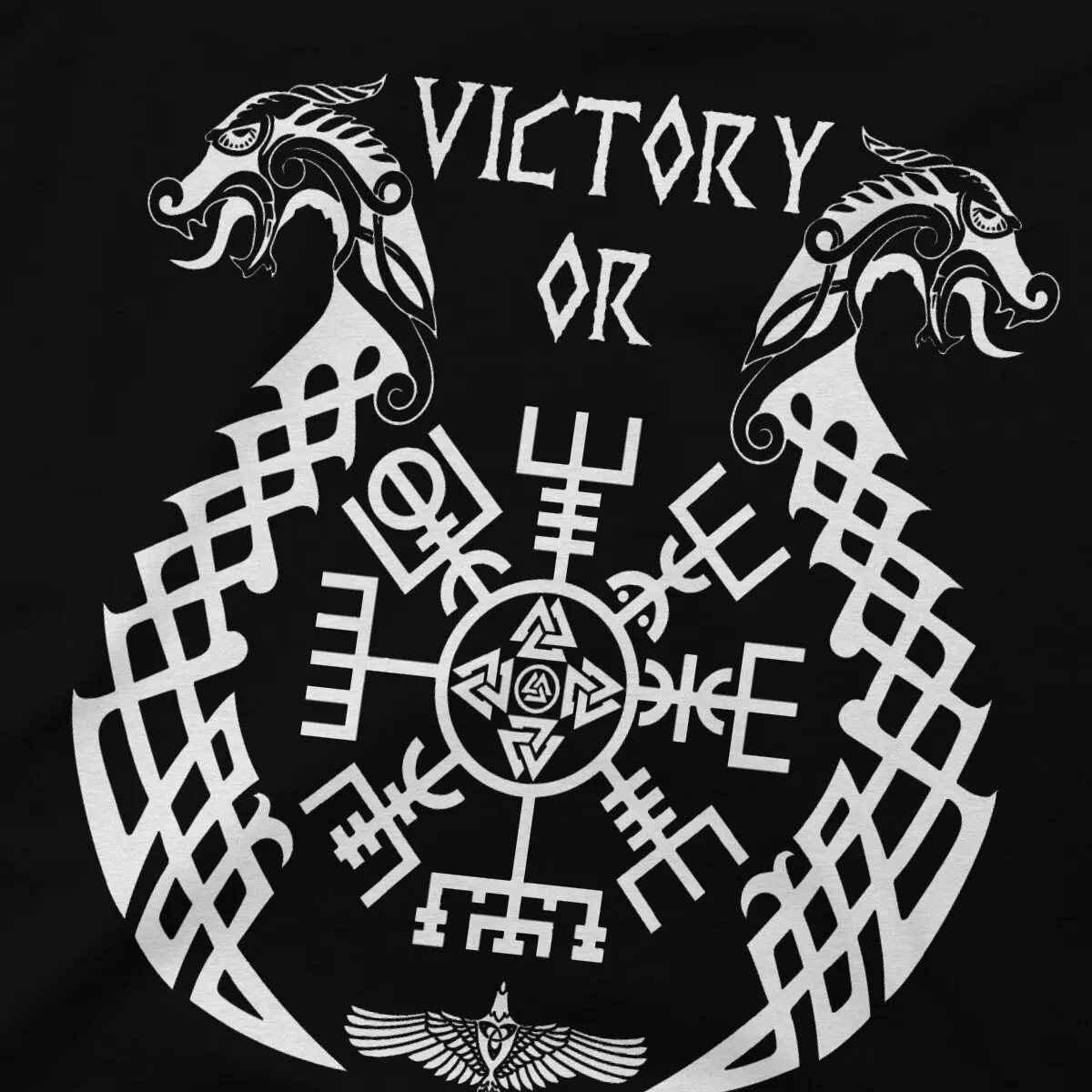 Funny Victory or Valhalla Viking T-Shirt for Men Crewneck Pure Cotton T Shirts Valknuts Short Sleeve Tee Shirt Original Clothing