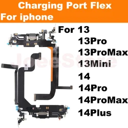 Charging Port Flex Cable For iPhone 13 14 Pro Max Mini Plus Bottom Mic USB Charger Dock Connector Flex Cable Repair Parts