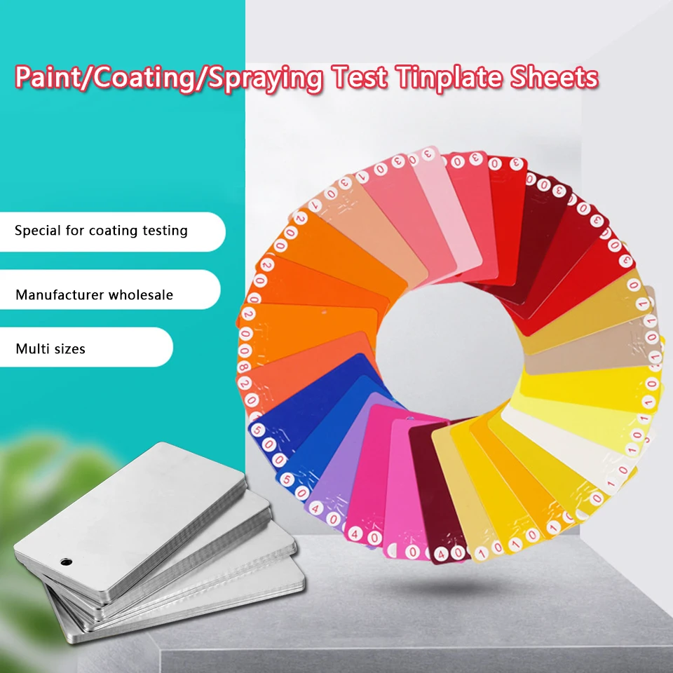 

100pcs Aluminum Powder Coating Test Panels Auto Paint Standard Spray Out Tinplate Test Sheet For Color&Finishes Test CQ-1