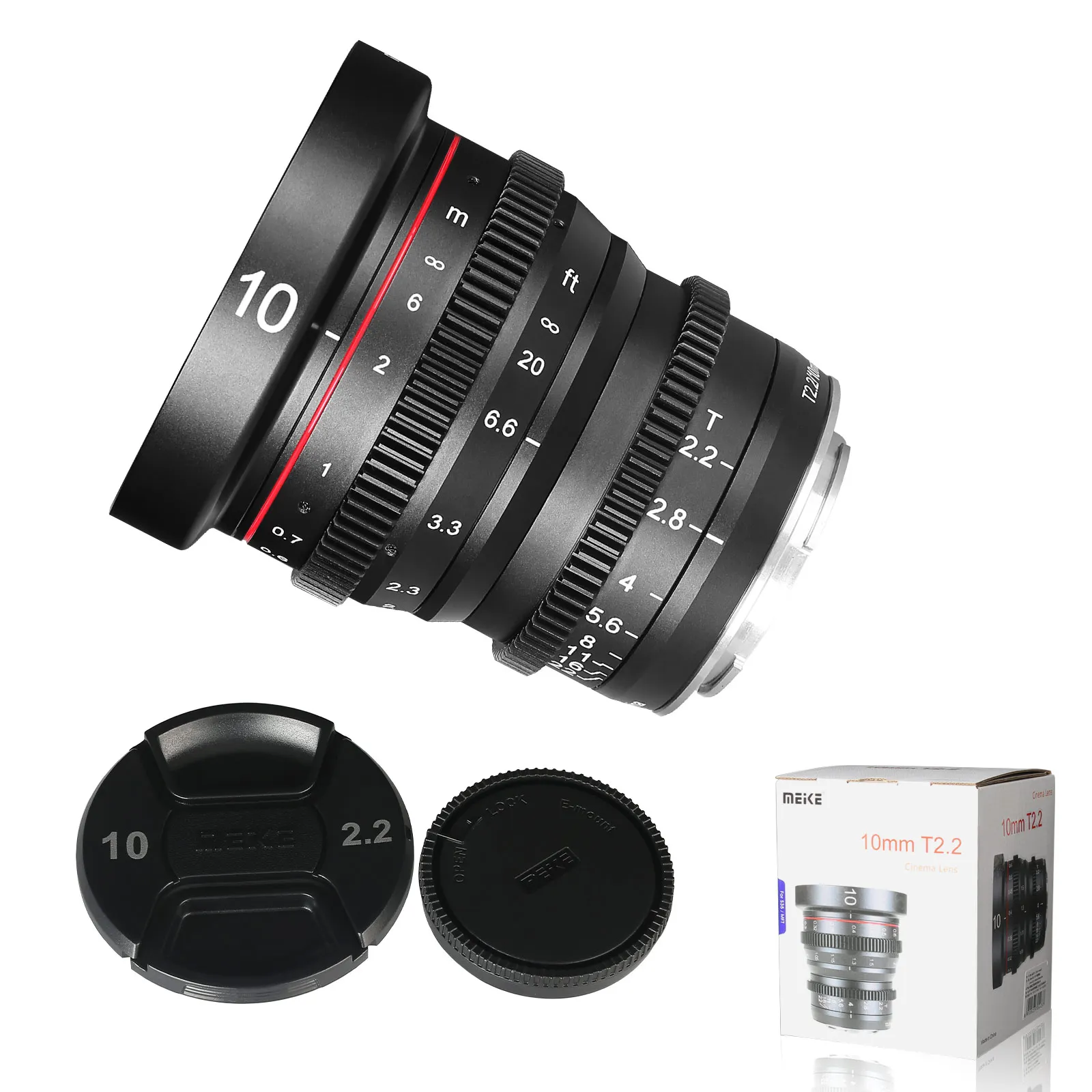 Meike 10mm T2.2 Large Aperture Manual Focus Low Distortion APS-C S35 Format Mini Prime Cine Lens