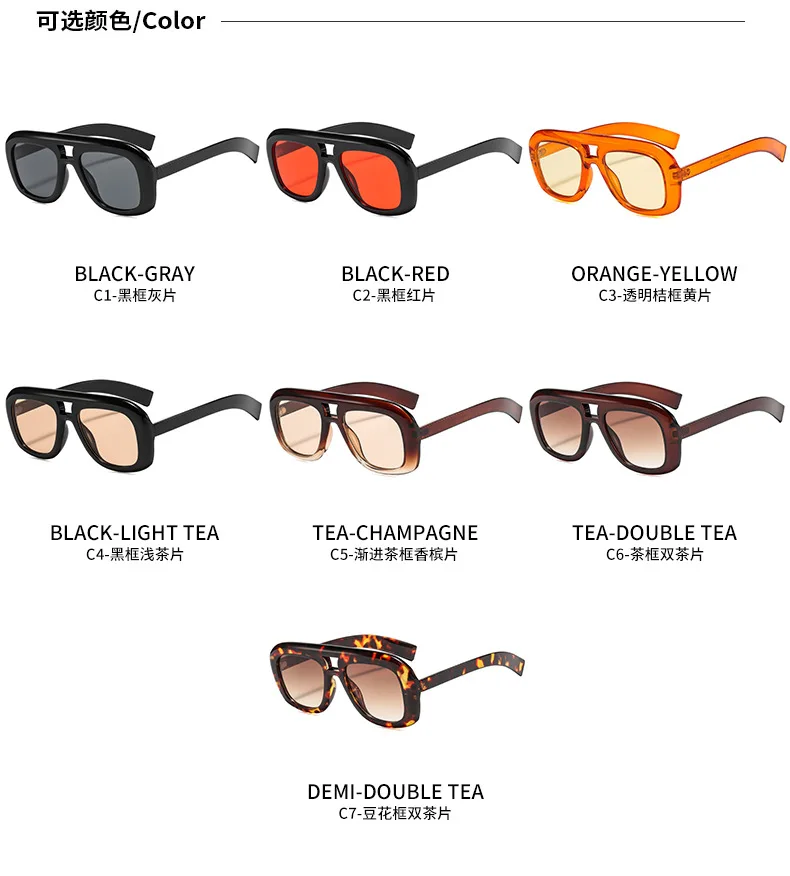 Vintage Quadratische Übergroße Sonnenbrille für Damen Neue Mode Braun Verlaufsgläser Damen Sexy Fahr- und Outdoor-Brillen UV400 – Detail 5