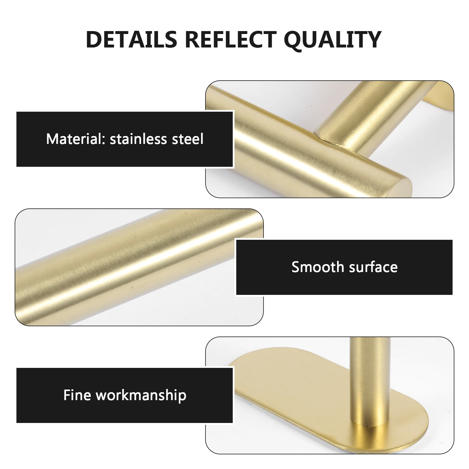 

Stainless Steel Towel Rack Holder for Bathroom Kitchen Laundry Room Wall Mount No Drill Corrosion Resistant Modern Design Closet