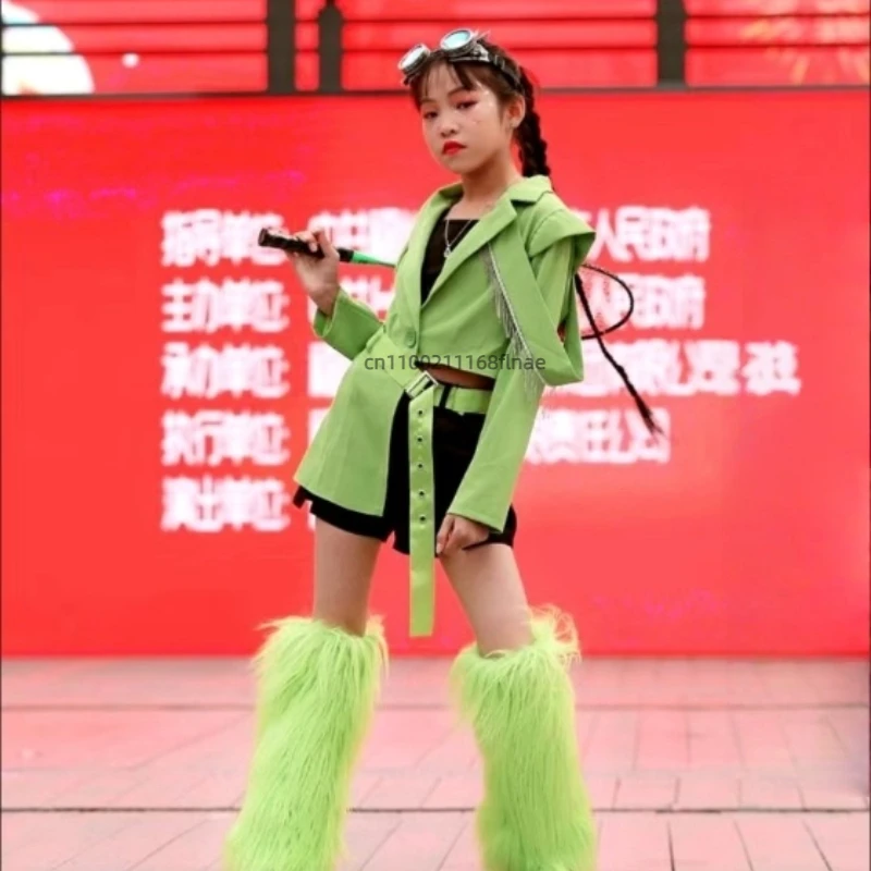 مجموعة أزياء رقص الجاز للفتيات، زي أداء نموذجي، زي أداء رقص الجاز للأطفال، نمط الهيب هوب للفتيات #6