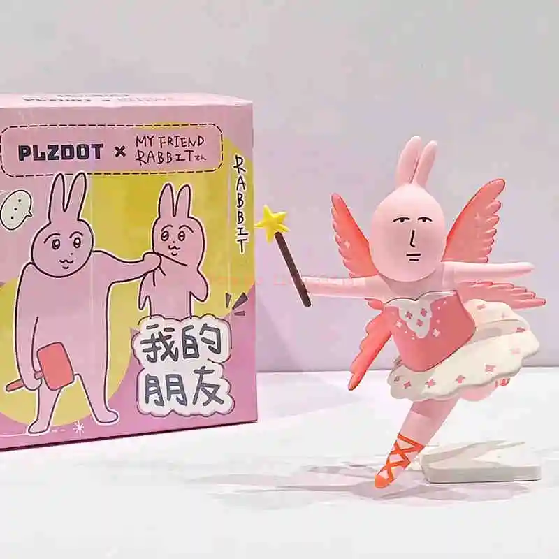 Plzdot Pink Rabbit My Friend Series Blind Box Emoji Pack Cute Trendy Play Mysterious Surprise Box Birthday Doll Gift