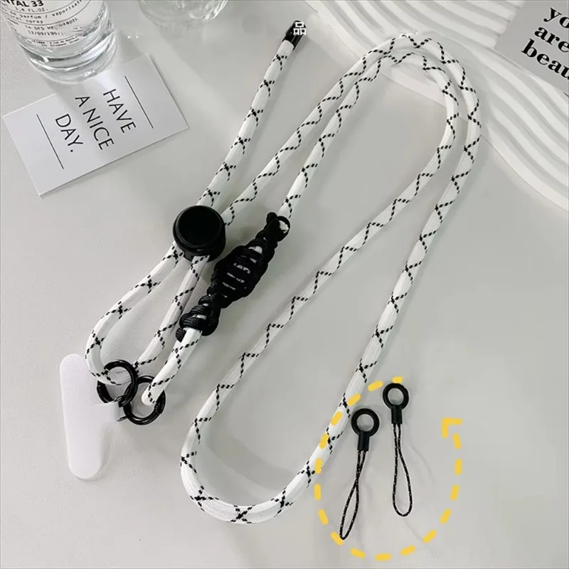 Niedliches Telefon-Lanyard, verstellbarer Durchmesser, Universal-Hülle für den Außenbereich, Umhängetasche, Schulterkarte, Halsband, Clip zum Aufhängen, Anti-Verlust-Handgelenkschlaufe