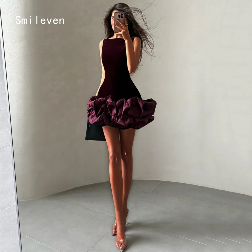 

Smileven Elegant 3D A Line Skirt Prom Dress O Neck Party Gowns Slimming Tiered Occassion Dress Customized 2026