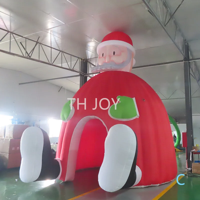 fast air shipping 2025 Christmas decoration Giant Inflatable Santa grotto outdoor inflatble Christmas house for X mas