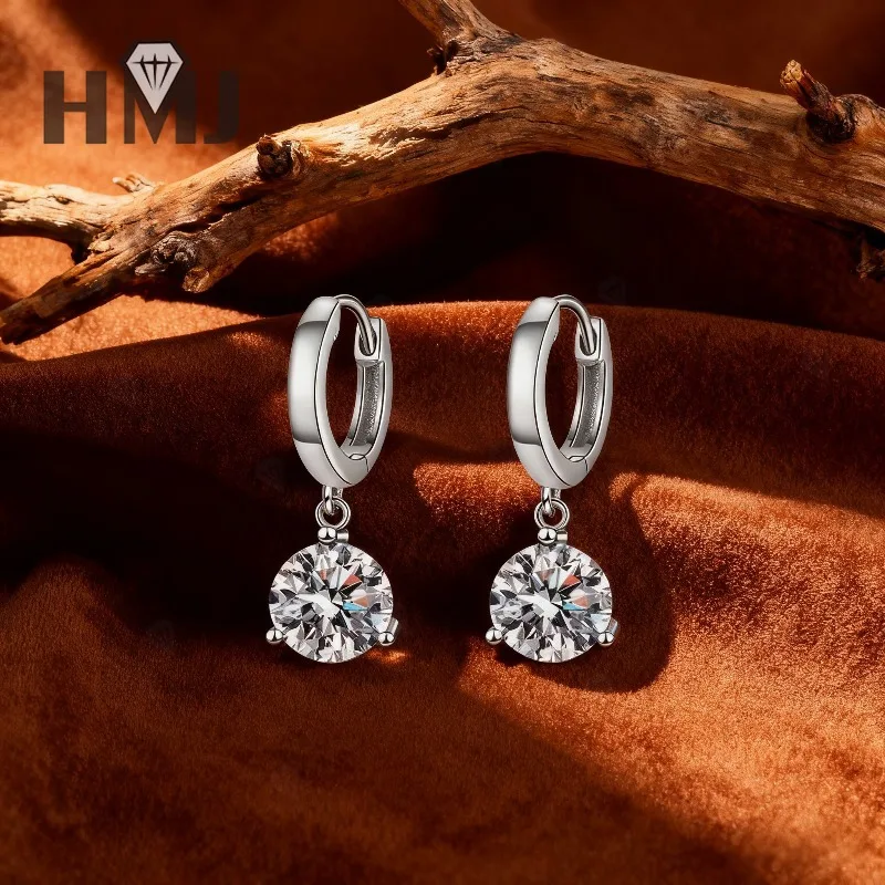 

Moissanite D White Three-Jaw Round Cut Earrings 1–4ct Elegant VVS1 Studs Luxury Jewelry for Women Perfect Christmas &Easter Gift