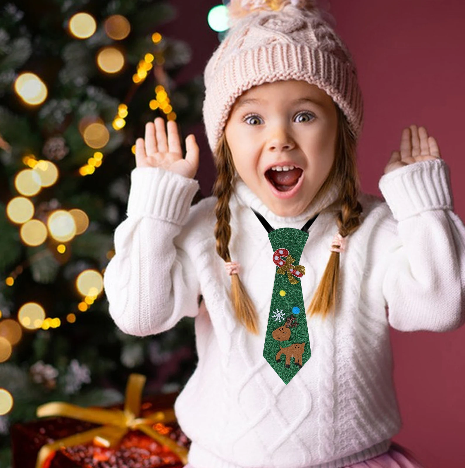 3 قطع من ربطات العنق اللامعة المزخرفة لعيد الميلاد، لوازم حفلات الأعياد، ربطة عنق احتفالية لديكور حفلات عيد الميلاد