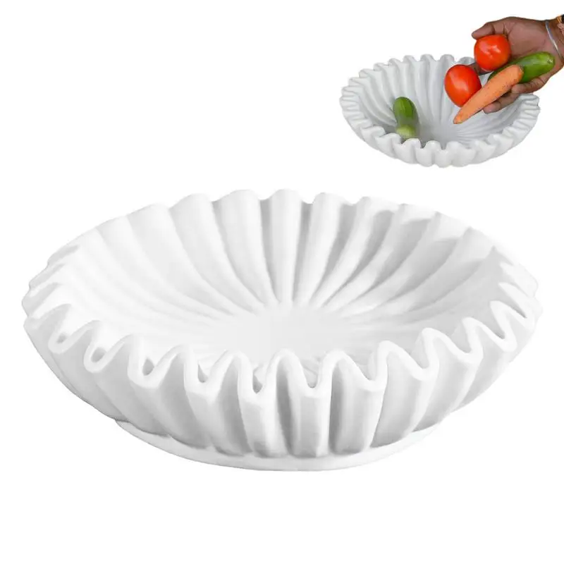 Decorative Ruffle Bowl Serving Bowl For Home And Kitchen Decor Ruffle Bowl For Serving And Home Decor Resin Decoration With