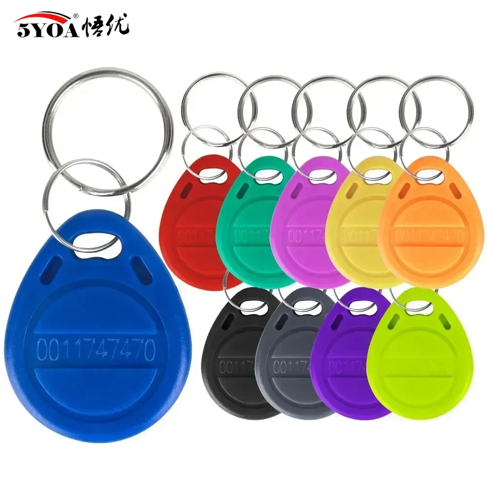 5YOA 10/20pcs 125KHz RFID TK4100 EM4100 Proximity Keyfobs Read-Only Smart Secure Door Entry Access Control ID Keychain Token Tag
