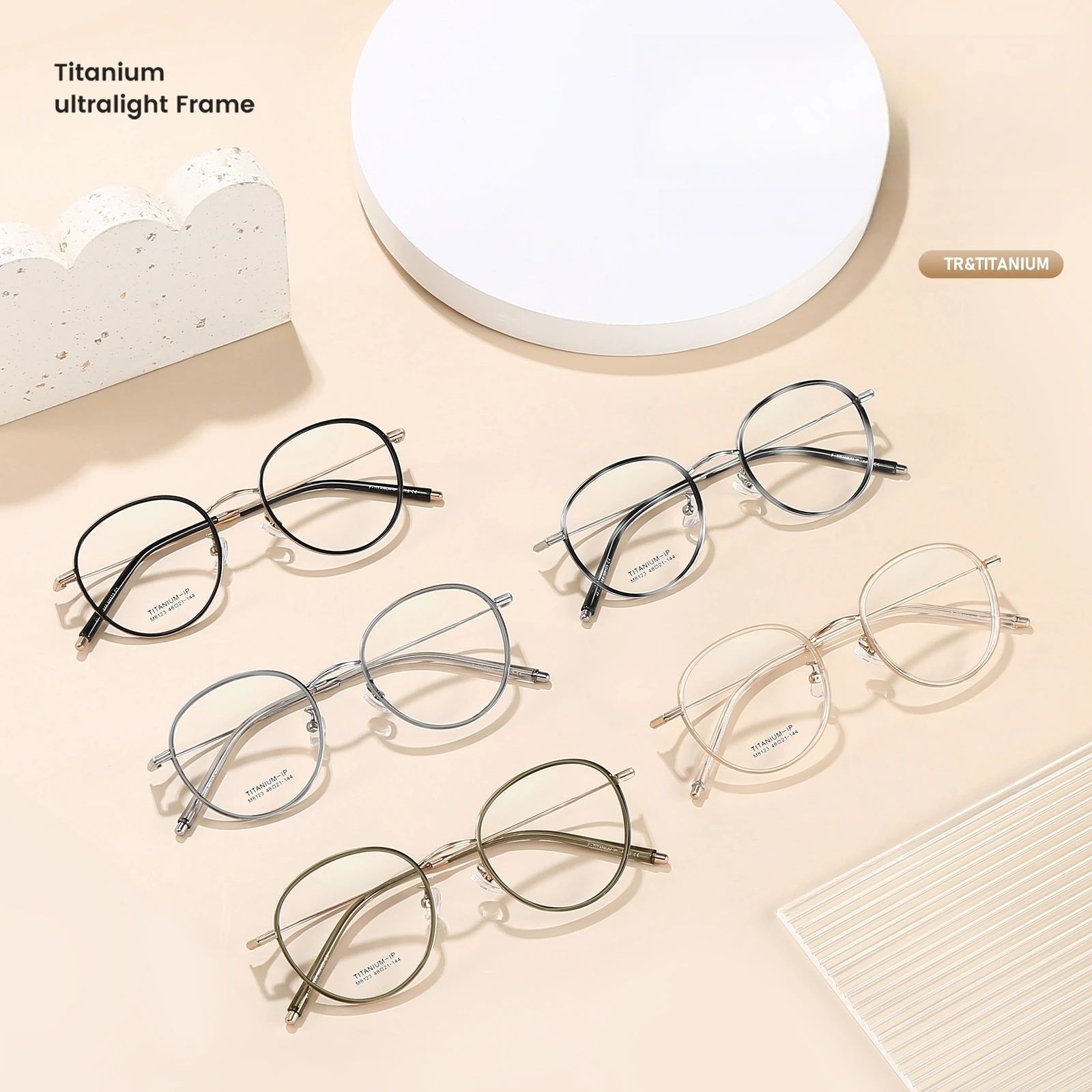 KatKani Ultra Light Retro Fashion TR90 Pure Titanium Eyeglass Frame Optical Prescription Glasses Women\'s Glasses Frame