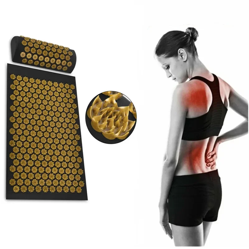 

3Pcs Massage Acupressure Mat And Pillow Massage Relieve Stress Back Body Pain Spike Cushion Yoga Acupuncture Acupressure Mat