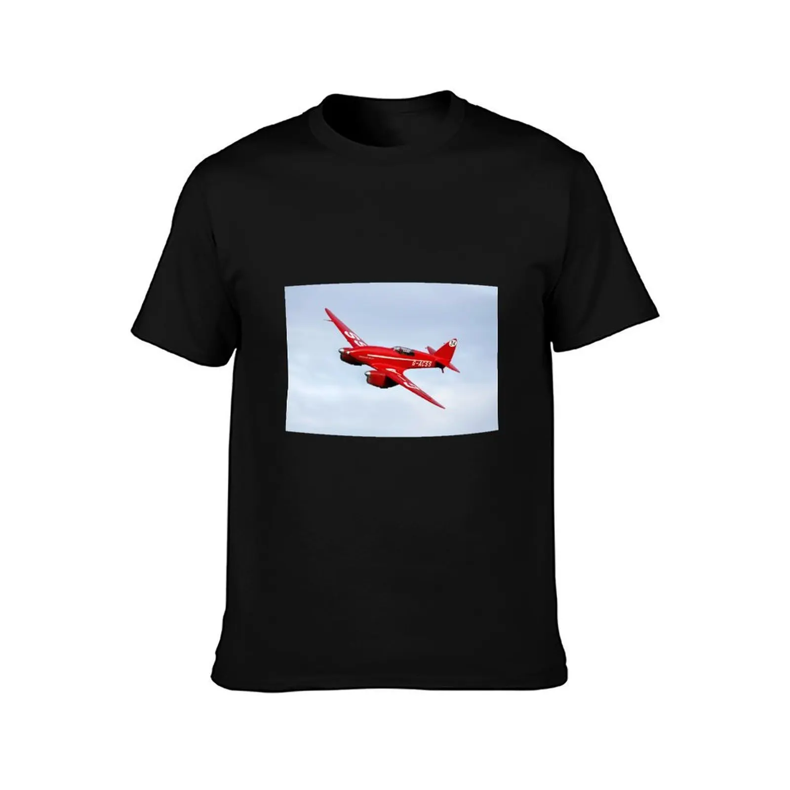 De Havilland DH88 Comet Racer in flight T-Shirt, Summer Casual Cotton Tee, Oversized Streetwear Tops, Vintage Graphic Print