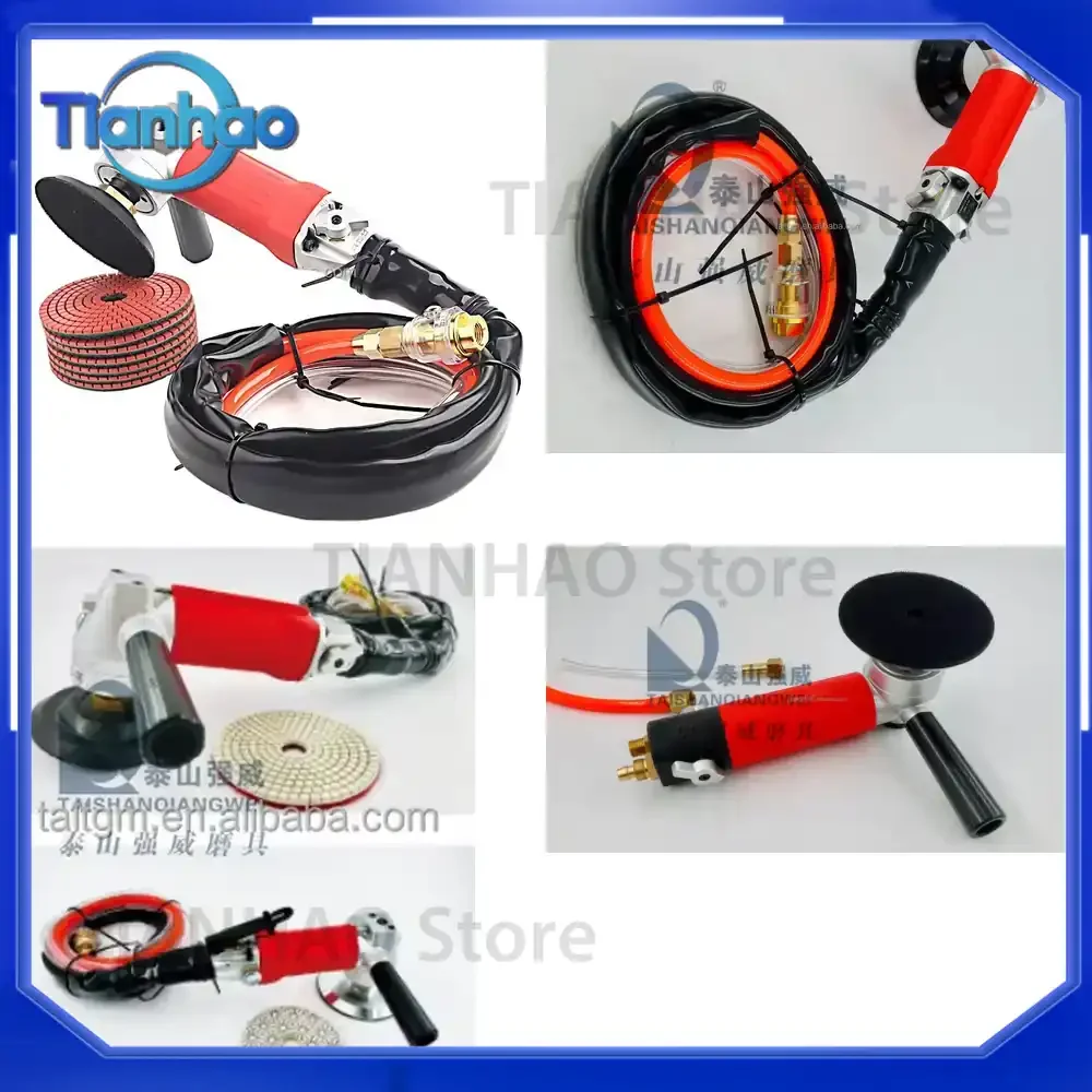Air Stone Polishing Machine 5000 RPM Pneumatic Wet Grinder with Rear Exhaust for Granite Marble Concrete