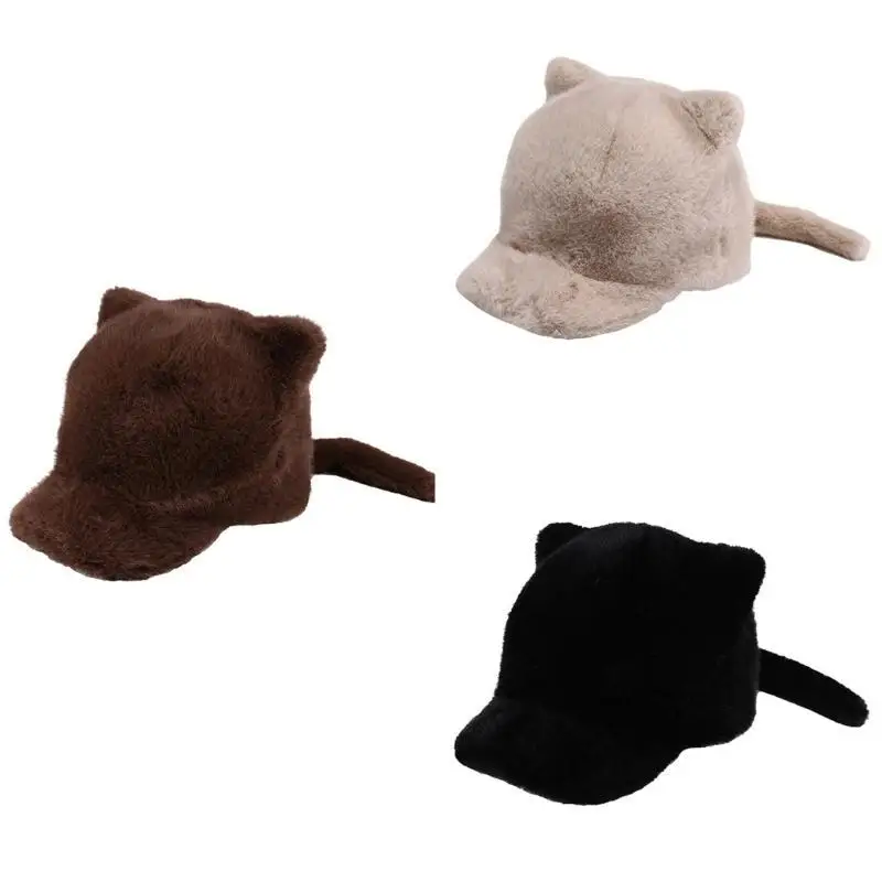 

652f шикарная бейсболка с кошачьим декор Ухой ветропроницаемая шляпа для Рождества Harajuku для взрослых регулируемой на воздухе