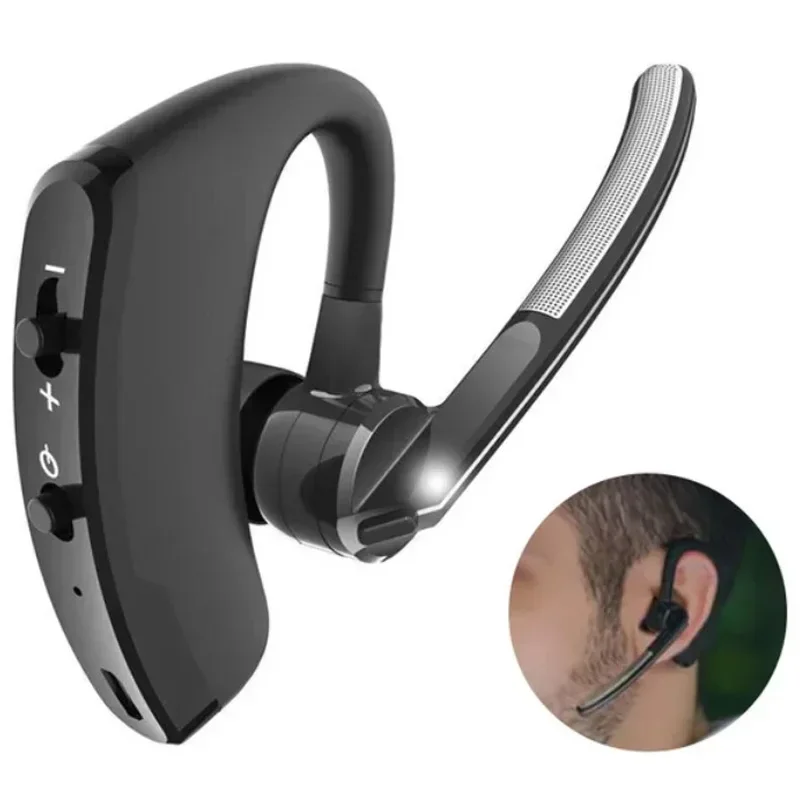 Ear Mounted Wireless Bluetooth Earphones for Business Calls Noise Reduction Mini Single Earplugs V8 Bluetooth Headphones