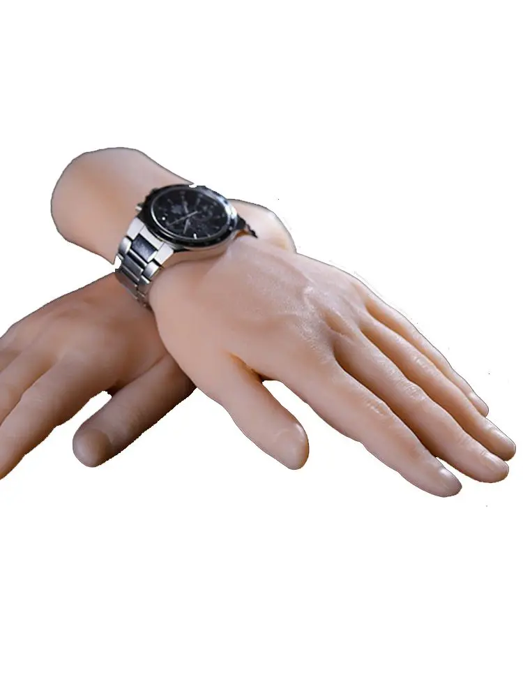 Lebensechte Weiche Männliche Silikon-Hand für Uhren-, Schmuck-, Nagelkunst- und Unterhaltungsmodelle – Detail 2