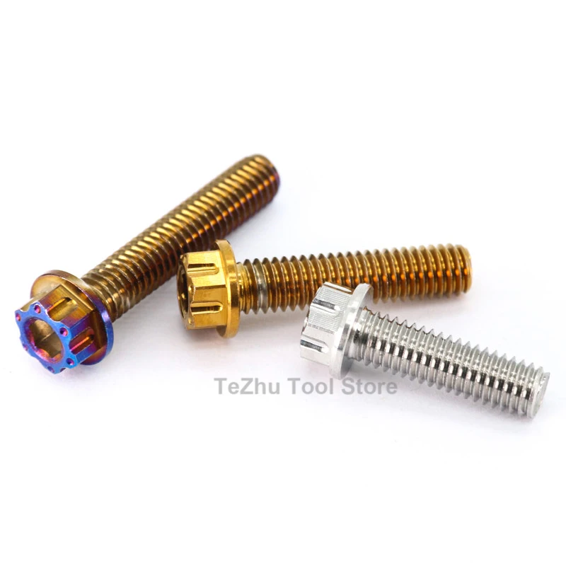 1pc M6 M8 M10 304 Stainless Steel Inner And Outer Hexagonal Flange Screws Motorcycle Modification Fancy Plum Blossom Screw
