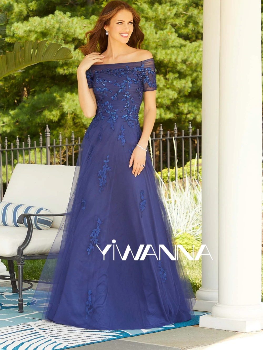 Graceful Off The Shoulder Mother Of The Bride gaun pernikahan klasik applique gaun Prom gaun malam panjang A-line sederhana