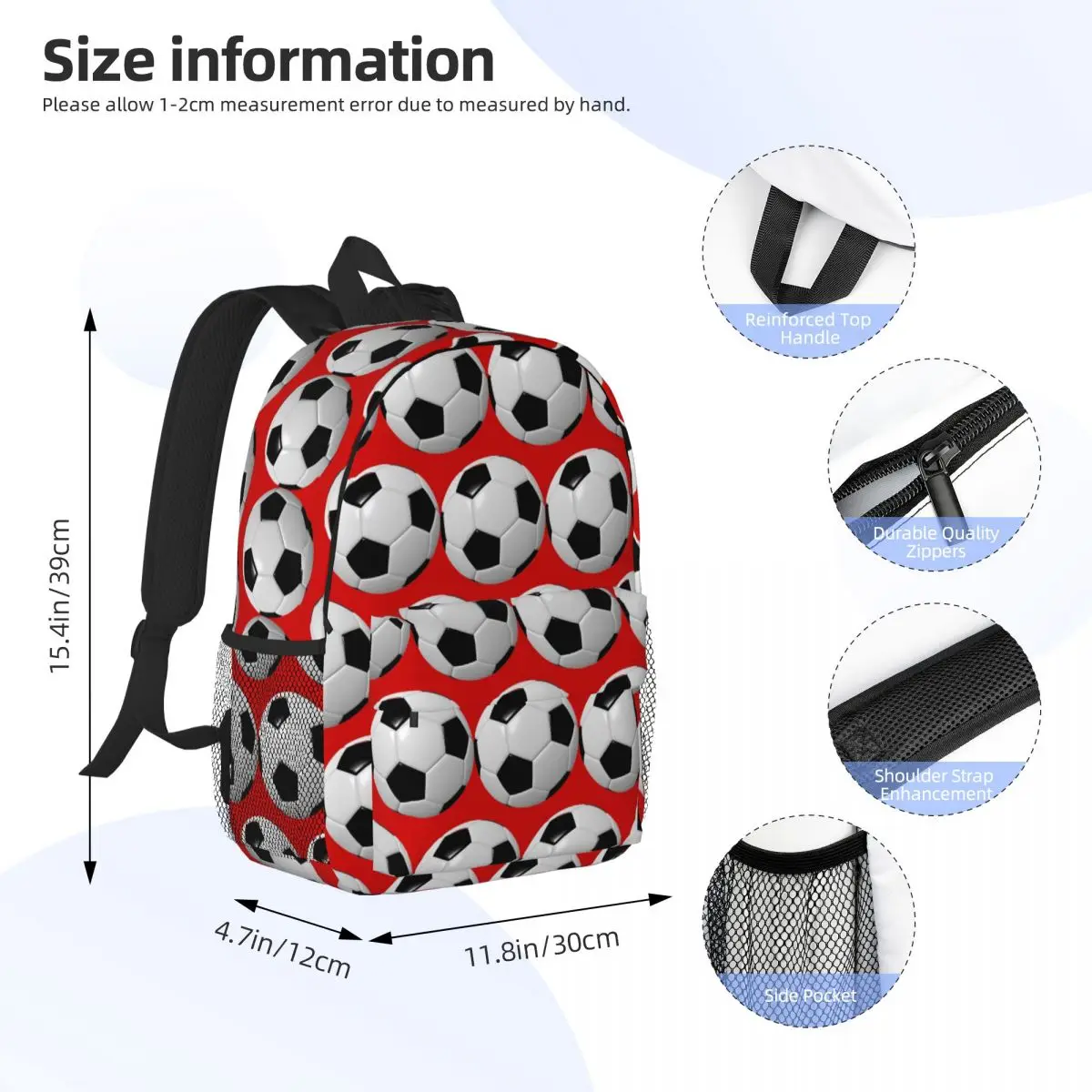 Soccer Ball Backpacks Teenager Bookbag Cartoon Students School Bags Travel Rucksack Shoulder Bag Large Capacity