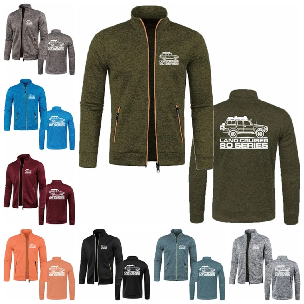 Land cruiser 80 serles cross country veículo novos homens moletons jaquetas com zíper velo agasalho carros camisa de malha cardigan