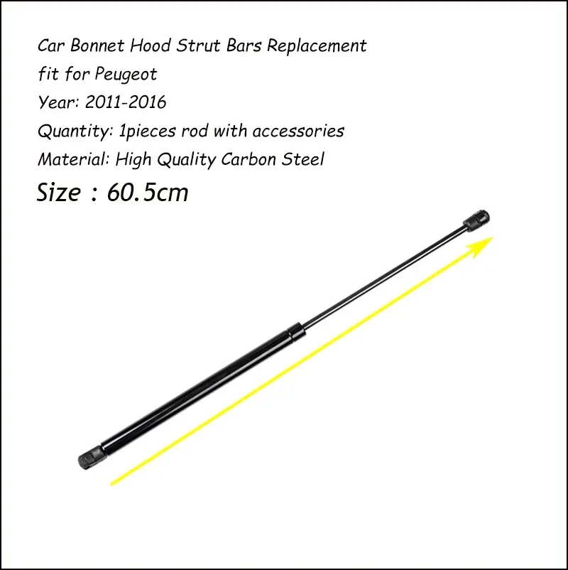 Car Bonnet Hood Gas Shock Strut Lift for Peugeot 508 2011-2016 Accessories Support Styling Struts Hydraulic Rod