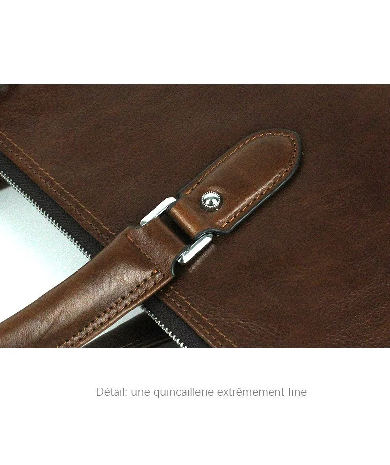 กระเป๋าแล็ปท็อปกระเป๋าหนังหรูหราของแท้หนัง Cowskin กระเป๋าเอกสารขนาดใหญ่ความจุธุรกิจทํางานไหล่กระเป๋าถือแล็ปท็อปกระเป๋า