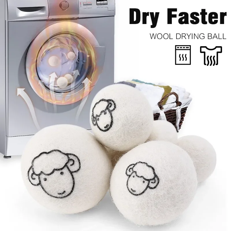 1/3/6 Pcs Reusable Wool Dryer Balls Household Washing Drying Clothes Balls Washer Dryer Special Ball Washing Machine Accessories